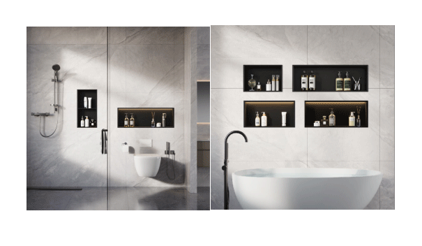 Recessed shower wall niche