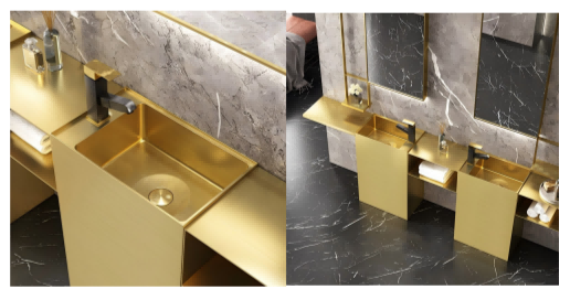 Stainless steel wall mounted sink